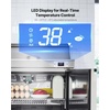 image:imageVEVOR 93W Commercial Refrigerator Pizza Prep Refrigerated Table 193 Ultra Wide Countertop Food Prep Cooler 308 CuFt Single Door Salad Prep Fridge 12 Pans Pizza Make Worktop with Cutting Board28W with 8 Pans