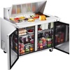 image:imageVEVOR 93W Commercial Refrigerator Pizza Prep Refrigerated Table 193 Ultra Wide Countertop Food Prep Cooler 308 CuFt Single Door Salad Prep Fridge 12 Pans Pizza Make Worktop with Cutting Board48W with 18 Pans