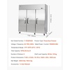 image:imageVEVOR Commercial Refrigerator and Freezer Combo 48 W 32 CuFt Stainless Steel Upright RefrigeratorFreezer with Double Doors AutoDefrost 6 Adjustable Shelves UL Certified72W 52 Cuft Three DoorsFreezer