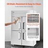 image:imageVEVOR Commercial Refrigerator and Freezer Combo 48 W 32 CuFt Stainless Steel Upright RefrigeratorFreezer with Double Doors AutoDefrost 6 Adjustable Shelves UL Certified48W 32 Cuft 4 DoorsRefrigerator