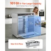 image:imageVEVOR Electric Hot Box Food Warmer 4Tier Commercial Warming Cabinet with Water Tray Glass Door and Adjustable Shelves Stainless Steel Food Warmer Cabinet for Restaurant Kitchen Pizza Chicken5 Tier2 Transparent Doors