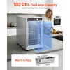 image:imageVEVOR Electric Hot Box Food Warmer 4Tier Commercial Warming Cabinet with Water Tray Glass Door and Adjustable Shelves Stainless Steel Food Warmer Cabinet for Restaurant Kitchen Pizza Chicken5 TierTransparent Door