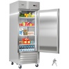 image:imageVEVOR Commercial ReachIn Refrigerator 29 W 22 CuFt Stainless Steel Upright Refrigerator with Single Glass Door AutoDefrost 4 Adjustable Shelves 32 to 50 Temp Control ETL Certified29W 1 DoorRefrigerator