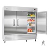 image:imageVEVOR Commercial ReachIn Refrigerator 29 W 22 CuFt Stainless Steel Upright Refrigerator with Single Glass Door AutoDefrost 4 Adjustable Shelves 32 to 50 Temp Control ETL Certified85W 3 DoorsRefrigerator