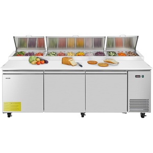 image:imageVEVOR 93W Commercial Refrigerator Pizza Prep Refrigerated Table 193 Ultra Wide Countertop Food Prep Cooler 308 CuFt Single Door Salad Prep Fridge 12 Pans Pizza Make Worktop with Cutting Board93 Pizza Prep Refrigerator
