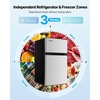 image:imageVEVOR 32 CuFt Mini Fridge with Freezer Dual Zone Compact Refrigerator 3Mode Adjustable Temperature Energy Efficient Small Fridge Reversible Door Low Noise for Bedroom Dorm Office BlackBrushed Stainless