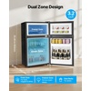 image:imageVEVOR 32 CuFt Mini Fridge with Freezer Dual Zone Compact Refrigerator 3Mode Adjustable Temperature Energy Efficient Small Fridge Reversible Door Low Noise for Bedroom Dorm Office BlackBrushed Stainless