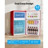 image:imageVEVOR 32 CuFt Mini Fridge with Freezer Dual Zone Compact Refrigerator 3Mode Adjustable Temperature Energy Efficient Small Fridge Reversible Door Low Noise for Bedroom Dorm Office BlackRetro Red