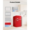 image:imageVEVOR 32 CuFt Mini Fridge with Freezer Dual Zone Compact Refrigerator 3Mode Adjustable Temperature Energy Efficient Small Fridge Reversible Door Low Noise for Bedroom Dorm Office BlackRetro Red