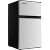 image:imageVEVOR 32 CuFt Mini Fridge with Freezer Dual Zone Compact Refrigerator 3Mode Adjustable Temperature Energy Efficient Small Fridge Reversible Door Low Noise for Bedroom Dorm Office BlackBrushed Stainless
