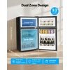 image:imageVEVOR 32 CuFt Mini Fridge with Freezer Dual Zone Compact Refrigerator 3Mode Adjustable Temperature Energy Efficient Small Fridge Reversible Door Low Noise for Bedroom Dorm Office BlackBlack