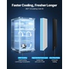 image:imageVEVOR 32 CuFt Mini Fridge with Freezer Dual Zone Compact Refrigerator 3Mode Adjustable Temperature Energy Efficient Small Fridge Reversible Door Low Noise for Bedroom Dorm Office BlackBrushed Stainless