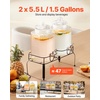 image:imageVEVOR Beverage Dispenser 2 Pack 15 Gallon Drink Dispensers for Parties Glass Juice Dispenser with Metal Stand Stainless Steel Spigot Iced Tea Lemonade Juice Water Dispensers for Parties15Gal 2Pack