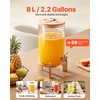 image:imageVEVOR Beverage Dispenser 2 Pack 15 Gallon Drink Dispensers for Parties Glass Juice Dispenser with Metal Stand Stainless Steel Spigot Iced Tea Lemonade Juice Water Dispensers for Parties22 Gal