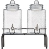 image:imageVEVOR Beverage Dispenser 2 Pack 15 Gallon Drink Dispensers for Parties Glass Juice Dispenser with Metal Stand Stainless Steel Spigot Iced Tea Lemonade Juice Water Dispensers for Parties15Gal 2Pack