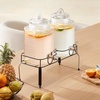 image:imageVEVOR Beverage Dispenser 2 Pack 15 Gallon Drink Dispensers for Parties Glass Juice Dispenser with Metal Stand Stainless Steel Spigot Iced Tea Lemonade Juice Water Dispensers for Parties15Gal 2Pack