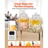 image:imageVEVOR Beverage Dispenser 2 Pack 15 Gallon Drink Dispensers for Parties Glass Juice Dispenser with Metal Stand Stainless Steel Spigot Iced Tea Lemonade Juice Water Dispensers for Parties15Gal 2Pack