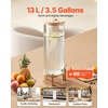 image:imageVEVOR Beverage Dispenser 35 Gallon Drink Dispensers for Parties Glass Juice Dispenser with Wood Stand Stainless Steel Spigot Iced Tea Lemonade Juice Water Dispensers for Parties