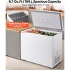 image:imageVEVOR Chest Freezer 67 Cuft Compact Deep Freezer Free Standing Top Open Door Chest Freezers with 2 Removable Baskets amp Adjustable Thermostat  Energy Saving Low Noise amp Garage Ready WhiteWhite