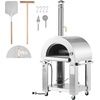 image:imageVEVOR Dual Fuel Pizza Oven Outdoor 26 in Portable Pizza Oven Pellet amp Gas Powered Outdoor PizzaMaker with Thickened Cordierite PizzaStone Easy to Move with Casters for Camping and Backyard26 Inch Dual Fuel Pizza Oven