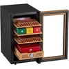 image:imageVEVOR Electric Humidor 16L 100 Counts Electric Cigar Humidor Cabinet with Cooling Temperature Control Spanish Cedar Wood Shelves amp Drawers Mechanical Hygrometer 2 Layers Cooler for Household48L