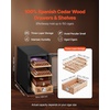 image:imageVEVOR Electric Humidor 16L 100 Counts Electric Cigar Humidor Cabinet with Cooling Temperature Control Spanish Cedar Wood Shelves amp Drawers Mechanical Hygrometer 2 Layers Cooler for Household23L