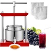 image:imageVEVOR Fruit Wine Press 088 Gallon336L 2 Stainless Steel Barrels Manual Juice Maker Cider Apple Grape Tincture Vegetables Honey Olive Oil Making Press with THandle for Outdoor Kitchen and HomeStainless 08Gal
