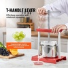 image:imageVEVOR Fruit Wine Press 088 Gallon336L 2 Stainless Steel Barrels Manual Juice Maker Cider Apple Grape Tincture Vegetables Honey Olive Oil Making Press with THandle for Outdoor Kitchen and HomeStainless 088Gal