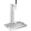 image:imageVEVOR Kegerator Tower Kit Single Tap Beer Conversion Kit Stainless Steel Keg Beer Tower Dispenser with Dual Gauge CGA320 Regulator amp DSystem Keg Coupler Beer Drip Tray for Party HomeSingle Tap