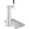 image:imageVEVOR Kegerator Tower Kit Single Tap Beer Conversion Kit Stainless Steel Keg Beer Tower Dispenser with Dual Gauge CGA320 Regulator amp DSystem Keg Coupler Beer Drip Tray for Party HomeSingle Tap