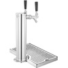 image:imageVEVOR Kegerator Tower Kit Single Tap Beer Conversion Kit Stainless Steel Keg Beer Tower Dispenser with Dual Gauge CGA320 Regulator amp DSystem Keg Coupler Beer Drip Tray for Party HomeDual Taps