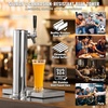 image:imageVEVOR Kegerator Tower Kit Single Tap Beer Conversion Kit Stainless Steel Keg Beer Tower Dispenser with Dual Gauge CGA320 Regulator amp DSystem Keg Coupler Beer Drip Tray for Party HomeSingle Tap