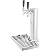 image:imageVEVOR Kegerator Tower Kit Single Tap Beer Conversion Kit Stainless Steel Keg Beer Tower Dispenser with Dual Gauge CGA320 Regulator amp DSystem Keg Coupler Beer Drip Tray for Party HomeDual Taps