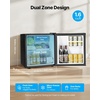 image:imageVEVOR Mini Fridge with Freezer 16 CuFt Compact Refrigerator 7 Mode Adjustable Temperature Energy Efficient Small Refrigerator Reversible Door Low Noise for Bedroom Office Brushed StainlessBlack