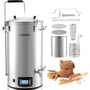 image:imageVEVOR Beer Brewing Equipment 8 Gal30L 304 Stainless Steel Home Beer Brewer1500W AllinOne Home Brewing Kit with Tall strainer Integrated Inner Barrel amp Reinforced Handle16 Gal