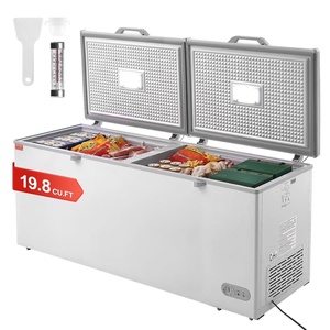 image:imageVEVOR Chest Freezer 128 Cuft  345 L Large Deep Freezer amp 4 Removable Baskets Freestanding Top Open Door Commercial Chest Freezers with Locking Lid 7Level Adjustable Temp LED Lighting 6 Wheels198 Cuft