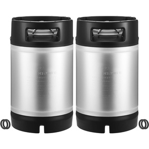 image:imageVEVOR Corny Keg 5 Gallon Ball Lock Keg SUS304 Cold Brew Kegs with Dual Rubber Handles amp HeavyDuty Rubber Bottom Brewing Equipment for Home Brewing Party 2 PCS25 Gal2  Corny Keg