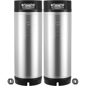 image:imageVEVOR Corny Keg 5 Gallon Ball Lock Keg SUS304 Cold Brew Kegs with Dual Rubber Handles amp HeavyDuty Rubber Bottom Brewing Equipment for Home Brewing Party 2 PCS5 Gal2  Corny Keg