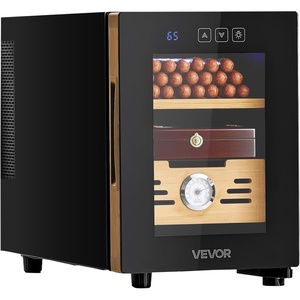 image:imageVEVOR Electric Humidor 16L 100 Counts Electric Cigar Humidor Cabinet with Cooling Temperature Control Spanish Cedar Wood Shelves amp Drawers Mechanical Hygrometer 2 Layers Cooler for Household16L