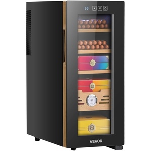 image:imageVEVOR Electric Humidor 16L 100 Counts Electric Cigar Humidor Cabinet with Cooling Temperature Control Spanish Cedar Wood Shelves amp Drawers Mechanical Hygrometer 2 Layers Cooler for Household33L