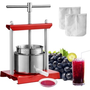 image:imageVEVOR Fruit Wine Press 088 Gallon336L 2 Stainless Steel Barrels Manual Juice Maker Cider Apple Grape Tincture Vegetables Honey Olive Oil Making Press with THandle for Outdoor Kitchen and HomeStainless 08Gal