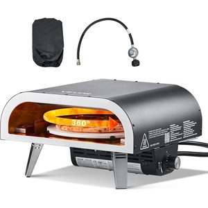 image:imageVEVOR Propane Outdoor Pizza Oven 12 in Auto Rotating Propane Gas Pizza Ovens Portable Pizza Cooker with Electric Rotation System Carry Bag Pizza Maker for Outside Backyard Patio Camping Black12 Inch