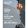 image:imageVEVOR 2in1 Electric Hoist Winch 660 lbs Capacity 1500W Portable Power Winch Crane 984 ft Lifting Height 62 ftmin with Wired and Wireless Remote Control for Factory Warehouss Garage660lbs 98FT