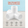 image:imageVEVOR 3Way PVC Fittings 1inch PVC Pipe Joints Elbow Connector 10Pack Furniture Grade Tee Fittings for DIY Storage Rack Animal Cage Pool or Garden Support Frame Impact amp WeatherResistant4Way PVC Fitting