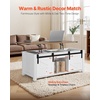 image:imageVEVOR 472 Farmhouse Lift Top Coffee Table with Sliding Barn Door Rustic Center Table with Hidden Storage Compartment Rectangle Lifting Large Tabletop for Living Room Office Easy Assembly White