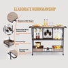 image:imageVEVOR Bar Cart 3 Tiers Home Kitchen Serving Carts Industrial Rolling Utility Station on Wheel Mobile Drink Beverage Shelf with Wine Rack amp Glass Holder 3464x1417x3268 in Rustic Brown and BlackRustic Brown and Black