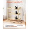 image:imageVEVOR Bar Cart 3 Tiers Home Kitchen Serving Carts Industrial Rolling Utility Station on Wheel Mobile Drink Beverage Shelf with Wine Rack amp Glass Holder 3464x1417x3268 in Rustic Brown and BlackGold