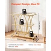 image:imageVEVOR Bar Cart 3 Tiers Home Kitchen Serving Carts Industrial Rolling Utility Station on Wheel Mobile Drink Beverage Shelf with Wine Rack amp Glass Holder 3464x1417x3268 in Rustic Brown and BlackGold