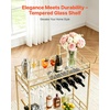 image:imageVEVOR Bar Cart 3 Tiers Home Kitchen Serving Carts Industrial Rolling Utility Station on Wheel Mobile Drink Beverage Shelf with Wine Rack amp Glass Holder 3464x1417x3268 in Rustic Brown and BlackGold