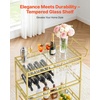 image:imageVEVOR Bar Cart 3 Tiers Home Kitchen Serving Carts Industrial Rolling Utility Station on Wheel Mobile Drink Beverage Shelf with Wine Rack amp Glass Holder 3464x1417x3268 in Rustic Brown and BlackGold